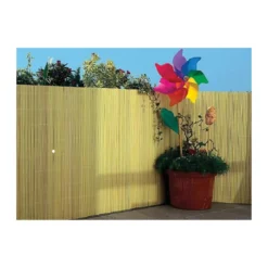 2 Arella Doppia in Bamboo PVC Recinzione 3x1.5 Ombreggiante Bambù Beige Plastica