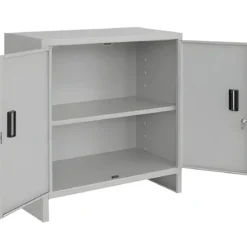 Armadietto Basso in Acciaio con 80x80cm 2 Ante Ripiano Interno