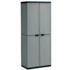 Armadietto in Resina Alto da Esterno Grigio con 2 Ante 68x39x166 cm