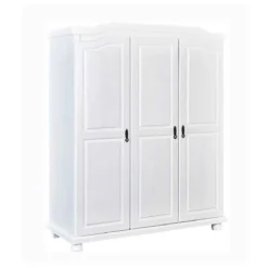 Armadio a 3 Ante Bianco Legno Appendiabiti Mobile Camera Letto Cabina Guardaroba