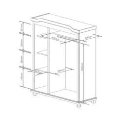 Armadio a 3 Ante in Legno Appendiabiti Mobile Camera da Letto Cabina Guardaroba