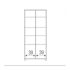 Armadio a 2 Ante Slim Mobile 190 Grigio con Specchio Ripiani Ingresso Scarpiera