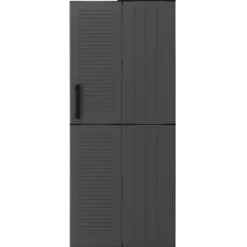 Armadio Alto 68x37x163 cm da Esterno e Interno 3 Ripiani Regolabili