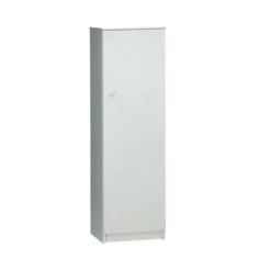 Armadio 1 Anta 150 Bianco Ufficio Mobile con Ripiani a Colonna da Bagno Ingresso