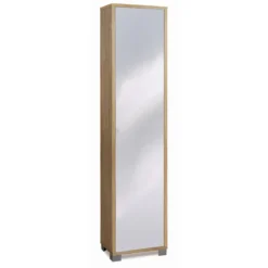 Armadio 1 Anta 190 Noce Specchio Ingresso Scarpiera Armadio Colonna Ripiani