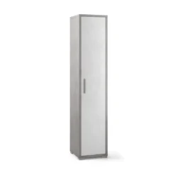Armadio 1 Anta 180 Ossido Grigio Ufficio Mobile con Ripiani a Colonna da Bagno