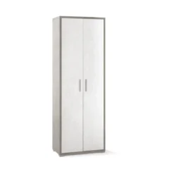 Armadio 2 Ante Alto 200 Grigio Ossido Multiuso Ufficio Mobile Camera Cameretta