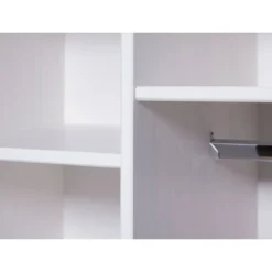 Armadio 3 Ante Bianco con Specchio Cassetti Appendiabiti Camera da Letto