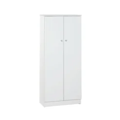 Armadio 2 Ante 150 Bianco Ufficio Mobile con Ripiani Mobiletto da Bagno Ingresso