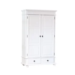 Armadio 2 Ante 2 Cassetti h 200 Bianco Ripiani Cassetti Mobile Cabina Guardaroba