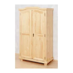 Armadio 2 Ante in Legno Massello Appendiabiti Camera da Letto Cabina Guardaroba