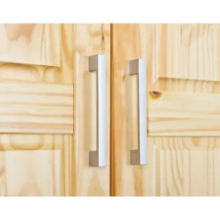 Armadio 2 Ante in Legno Massello Mobile Guardaroba per Camera da Letto
