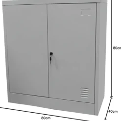 Armadio Basso 2 Ante 80 cm in Lamiera Acciaio Armadietto con Ripiano