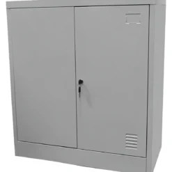 Armadio Basso 2 Ante 80 cm in Lamiera Acciaio Armadietto con Ripiano
