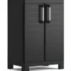 Armadio Basso Garage Keter 2 Ripiani Compatto Nero Balcone Resistente da Esterno