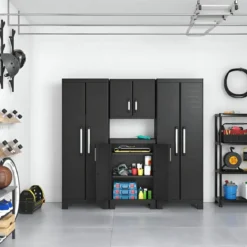 Armadio Basso Garage Keter 2 Ripiani Compatto Nero Balcone Resistente da Esterno