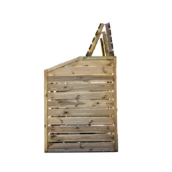Armadio Basso in Legno 2 Ante Mobile per Secchi Raccolta Differenziata Giardino