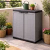 Armadio Basso in Resina per Esterno Interno Ripiano Terrazzo Giardino Mobiletto