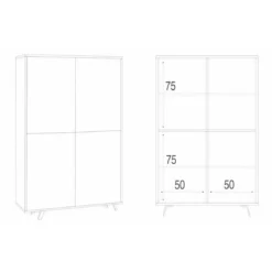 Armadio Bianco Marmo Mobile Credenza Ripiani 4 Ante Soggiorno Ingresso