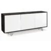 Armadio Buffet 3 Ante Madia Credenza Contenitore Nero Lucido Soggiorno