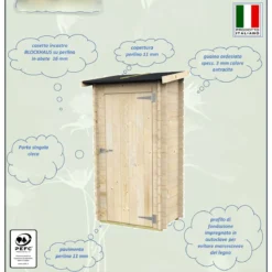Armadio Casetta in Legno con Pavimento Ripostiglio Attrezzi da Giardino Balcone