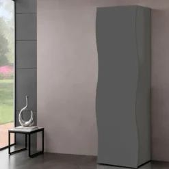 Armadio con 1 Anta Battente e Asta Appendiabiti Antracite Opaco