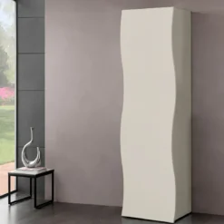 Armadio con 1 Anta Battente e Asta Appendiabiti Beige Cachemire