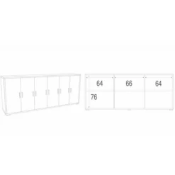 Armadio Credenza Mobile Basso Noce Porta TV Moderno 6 Ante 200 cm Legno