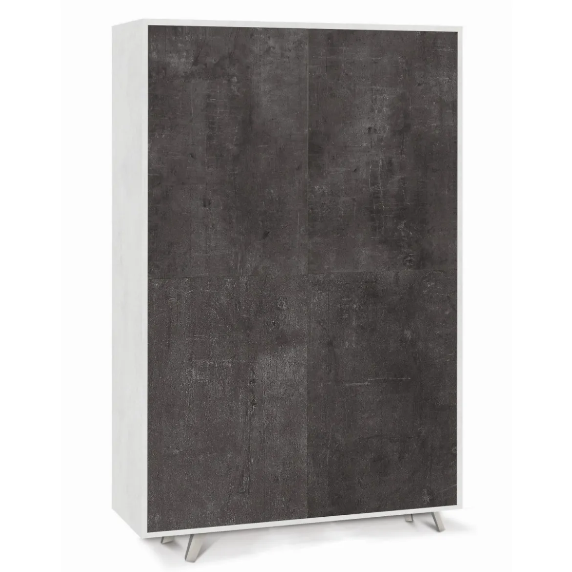 Armadio Credenza Ripiani 4 Ante Soggiorno Bianco Nero Mobile Ingresso