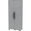 Armadio da Esterno 2 Ante in Pvc Resina Tuttopiani con Ripiano Mobile Modulare