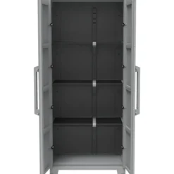 Armadio da Esterno 2 Ante in Pvc Resina Tuttopiani con Ripiano Mobile Modulare