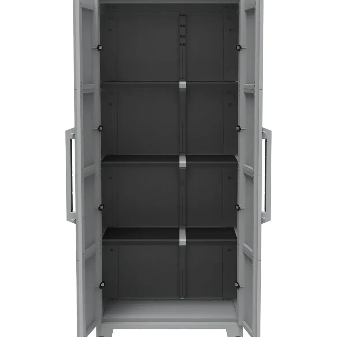 Armadio da Esterno 2 Ante in Pvc Resina Tuttopiani con Ripiano Mobile Modulare