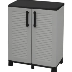 Armadio da Esterno Basso 68x37x90 cm Ripiano Regolabile Antipioggia