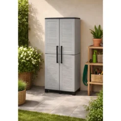 Armadio da Esterno Portascope 68x37x169 cm Ripiani Regolabili