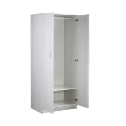 Armadio 180 h 2 Ante Appendiabiti Mobile con Ripiano da Ufficio Camera da Letto