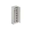 Armadio in Legno 180 cm Portascope con Ripiani Bianco Frassinato Multiuso