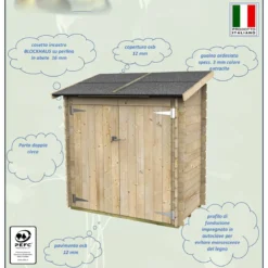 Armadio in Legno Pavimento Casetta Ripostiglio Attrezzi Giardino Esterno Balcone