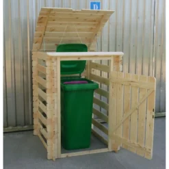 Armadio in Legno per Bidone Spazzatura Secchio Immondizia da Giardino