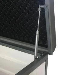 Armadio in Resina 140 cm Baule Esterno Bidoni Rifiuti Box da Giardino Balcone