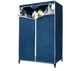 Armadio in Tessuto blu Tnt con Apertura a Zip Finestra Trasparente