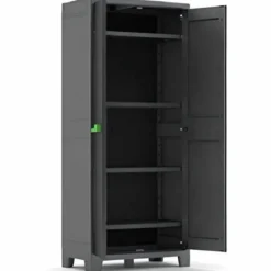 Armadio Keter Antracite Tuttopiani Resina Impermeabile Alto Organizer da Esterno