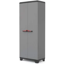 Armadio Keter Resistente Alto Grigio Portascope Componibile con Serratura Patio