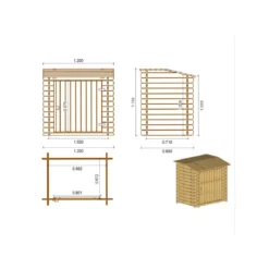 Armadio Legno Accessori Piscina Secchi Raccolta Differenziata Giardino Attrezzi