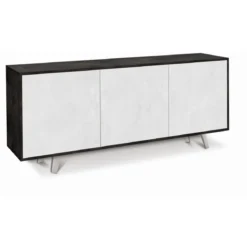 Armadio Mobile Madia Contenitore Buffet Nero Bianco Soggiorno Credenza
