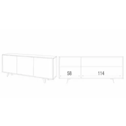 Armadio Mobile Madia Contenitore Buffet Nero Bianco Soggiorno Credenza