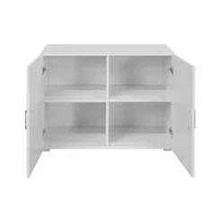 Armadio Multiuso Bianco 2 Ante per Ufficio Bagno Cucina Legno Mobile con Ripiano