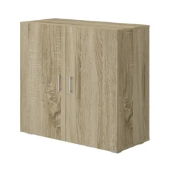 Armadio Multiuso Rovere 2 Ante per Ufficio Bagno Cucina Legno Mobile con Ripiano