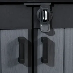 Armadio Porta Attrezzi da Esterno 2020L in Resina Grigio Effetto Legno
