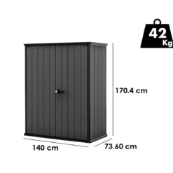 Armadio Porta Attrezzi Keter in Resina da Giardino 1400 L Evotech Grigio
