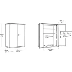 Armadio Porta Attrezzi Keter in Resina da Giardino 1400 L Evotech Grigio